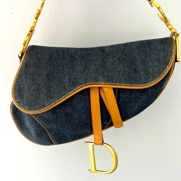 Dior denim saddle bag - Picture 1 of 7